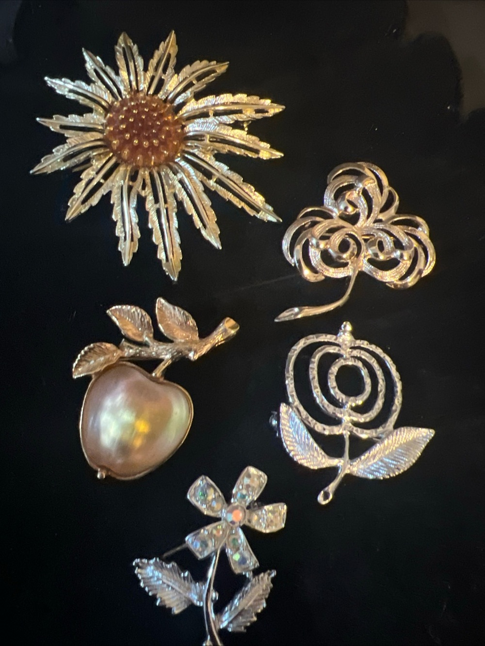 Sarah Coventry Brooches.  Lot of 5 Vintage